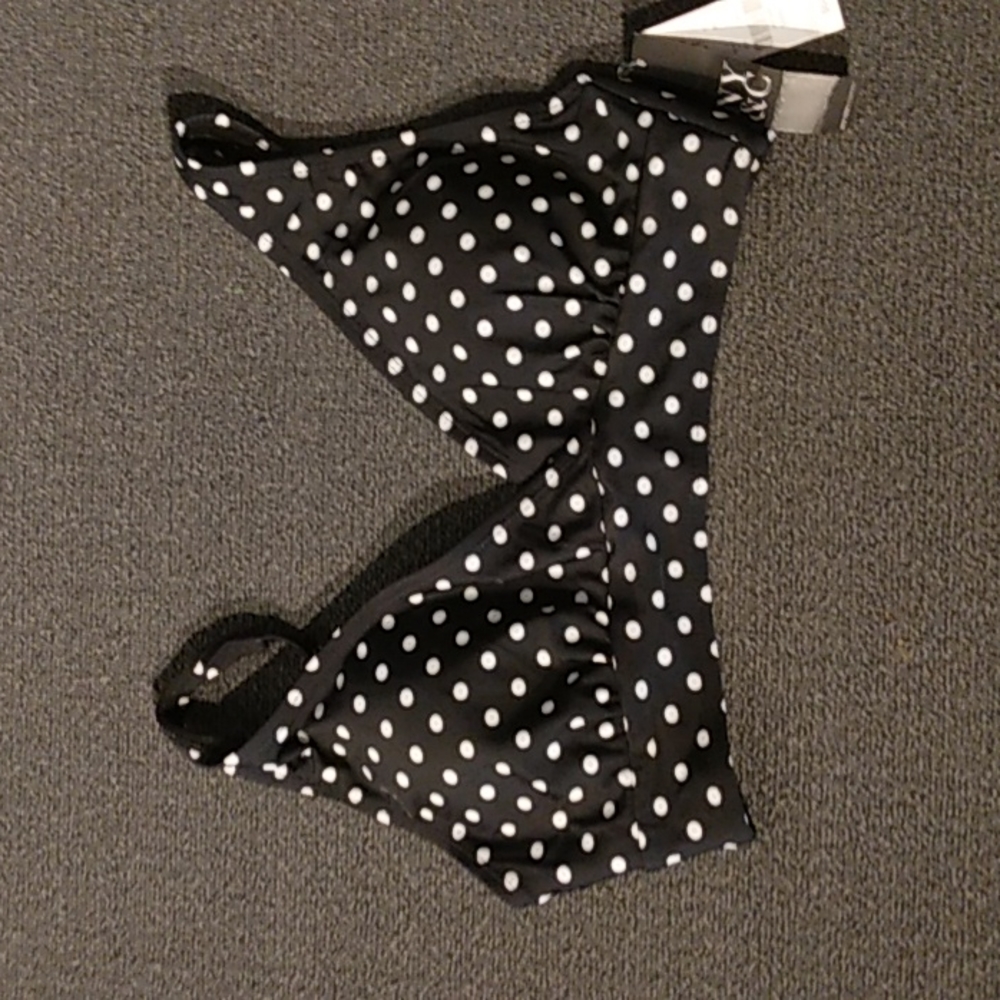 New York & Company Black & White Poka Dot Top